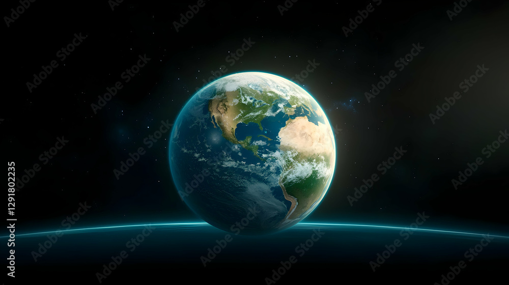 Obraz premium Earth, space, planet, sunrise, clouds, background, global, environmental