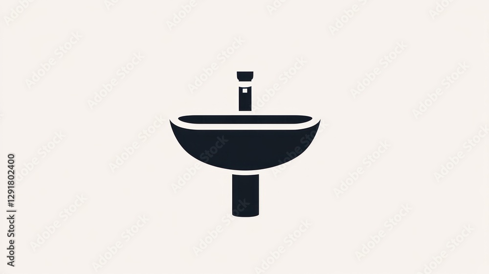 Bathroom sink icon, modern design, simple illustration, graphic element, for design use Bathroom sink icon, modern design, simple illustration, graphic element, for design use