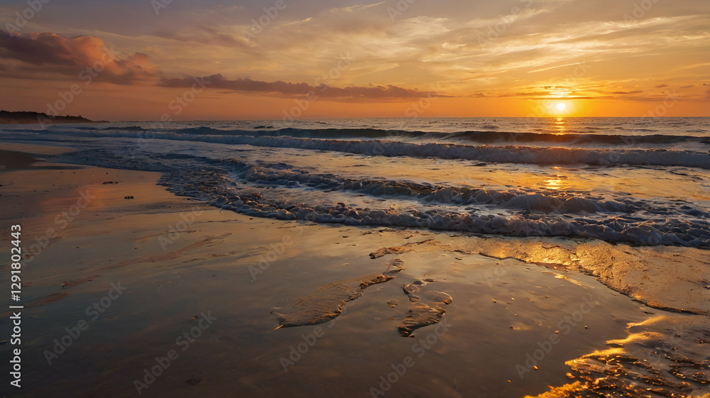 Fototapeta premium sunset over the beach