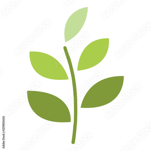 Sprout, plant, treetop, leaf icon in flat color style