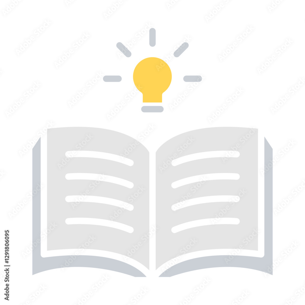 Studying icon in flat color style Studying icon in flat color style