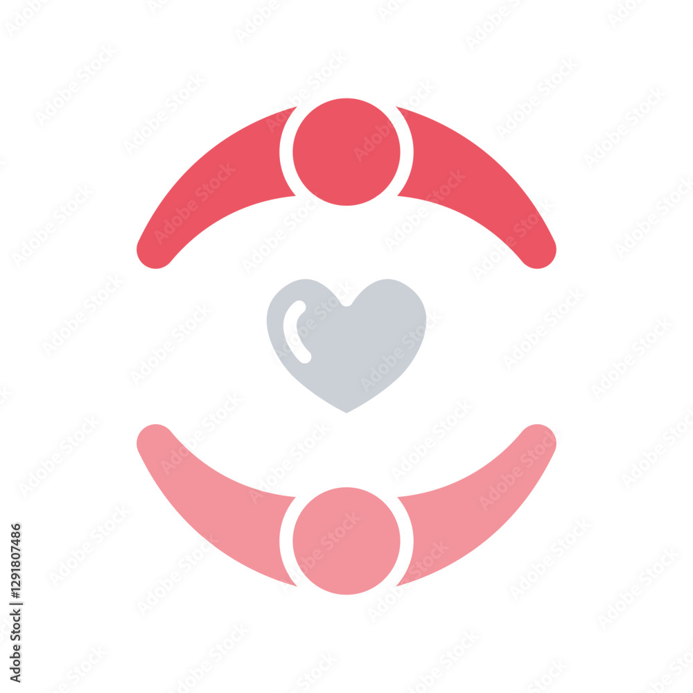 Charity icon in flat color style Charity icon in flat color style