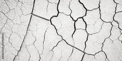 Cracked and Broken Earthquake Surface Vector Overlays with Distressed Wall, Floor, and Ground Textures in Black, White, and Grey, Representing the Aftermath of Earthquake Damage.
