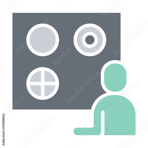 MRI scan icon in flat color style