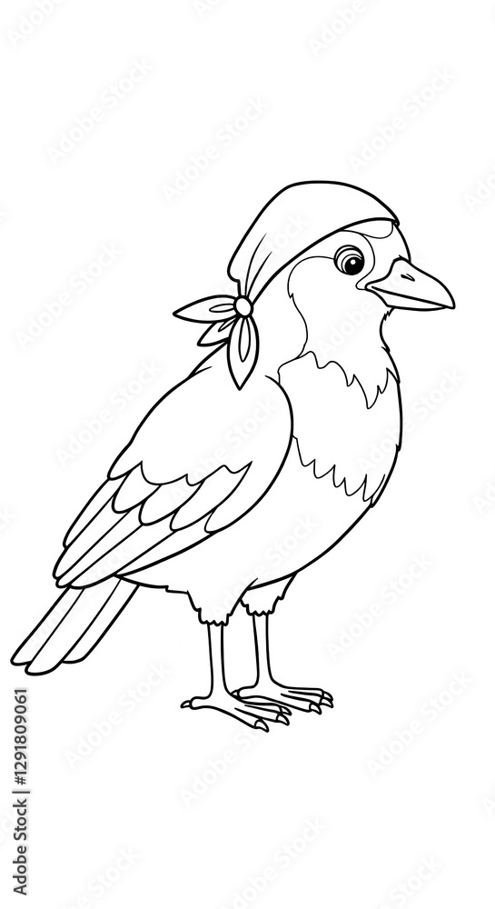 crow in a headscarf coloring crow in a headscarf coloring
