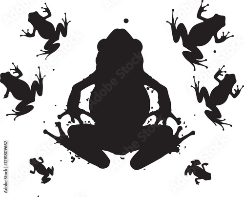 frog logo, frog silhouette, frog vector, amphibian clipart, frog art, frog design, black frog icon, 