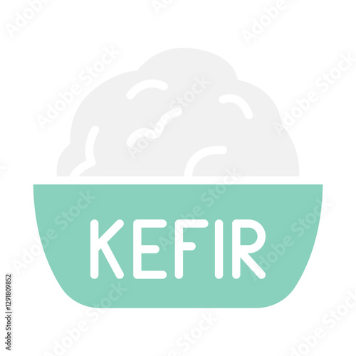 Kefir icon in flat color style