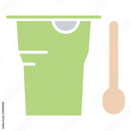 Yogurt icon in flat color style