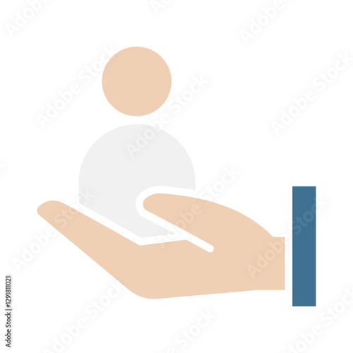 Recruitment icon in flat color style