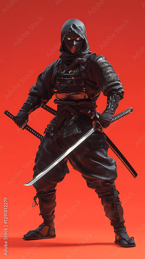 3D anime male character with ninja outfit set 3D anime male character with ninja outfit set
