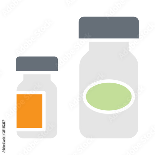 Medication icon in flat color style