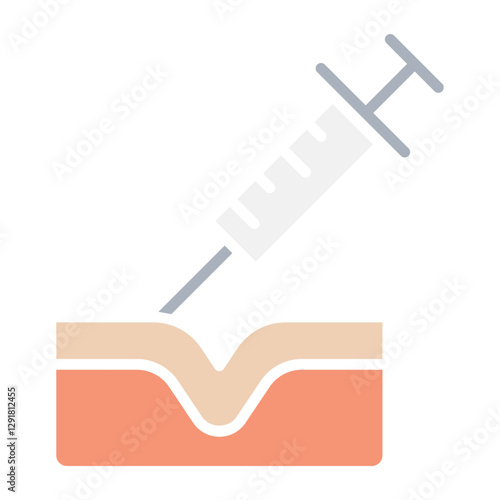 Botox injection icon in flat color style