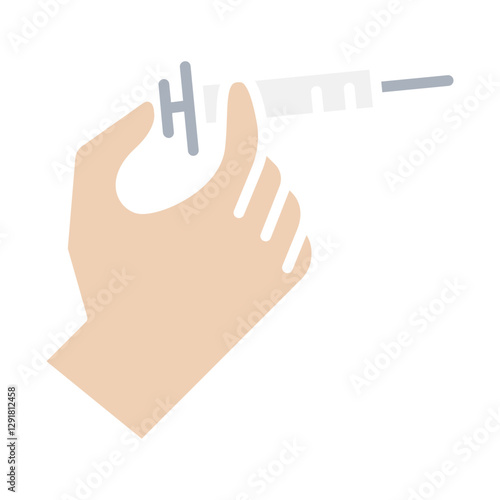 Botox injection icon in flat color style