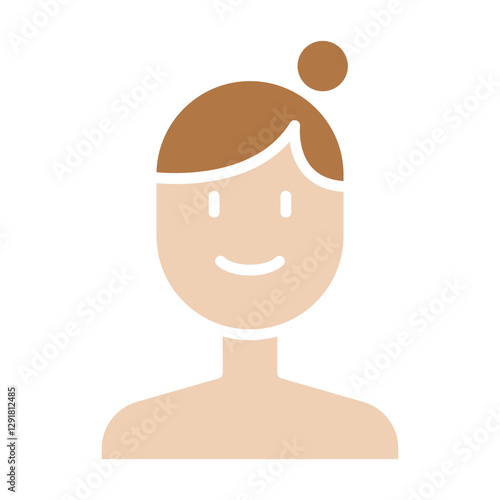 Lady icon in flat color style