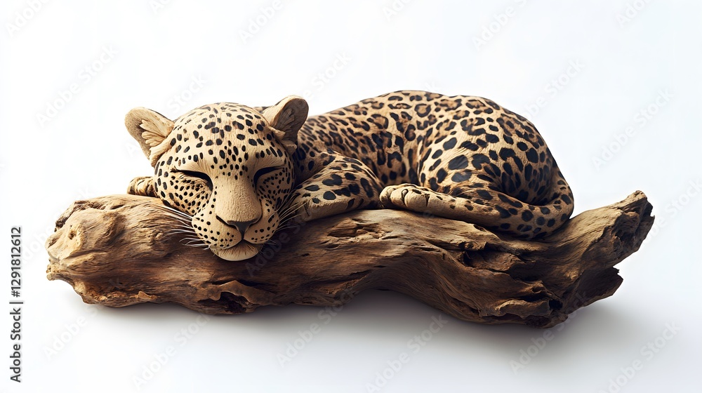 Obraz premium Jaguar, Animal, Sculpture, Wood Carving, Abstract Image, Texture, Pattern Background, Wallpaper, Smartphone Cover and Screen, PC, Laptop, 9:16 and 16:9 Format