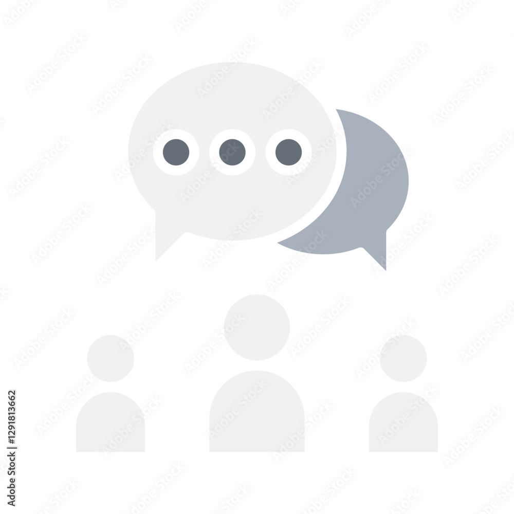 Naklejka premium Talking icon in flat color style