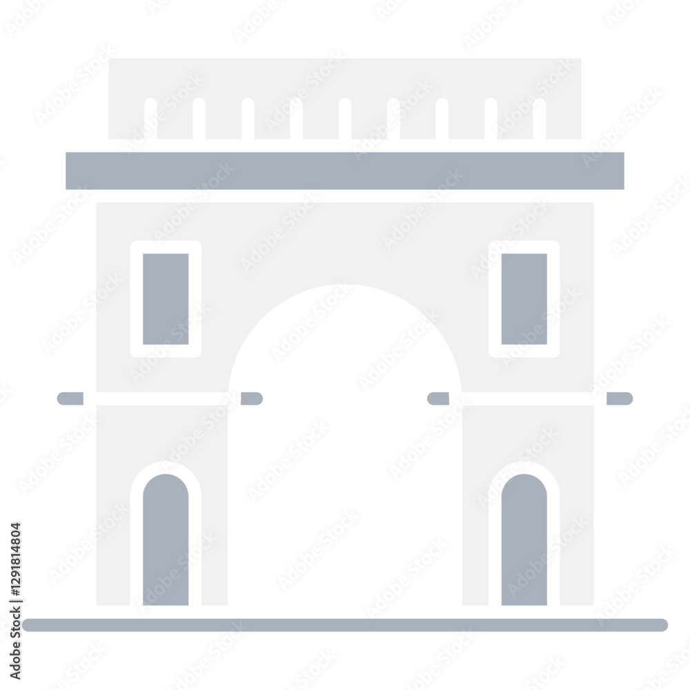 Fototapeta premium The triumphal arch icon in flat color style
