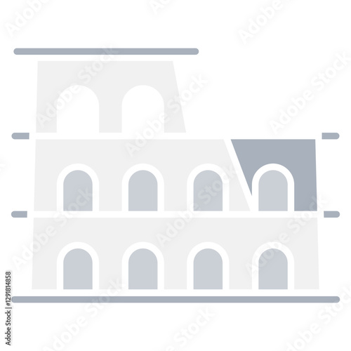 Coliseum icon in flat color style