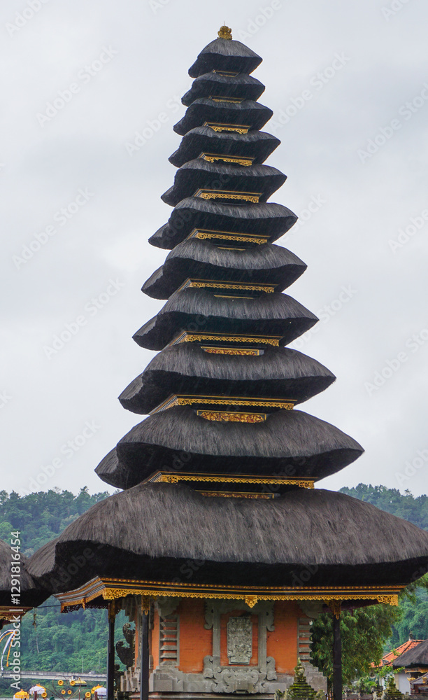 Pura Ulun Danu Beratan temple balinese hindu temple on a Bedugul lake in Bali, Indonesia