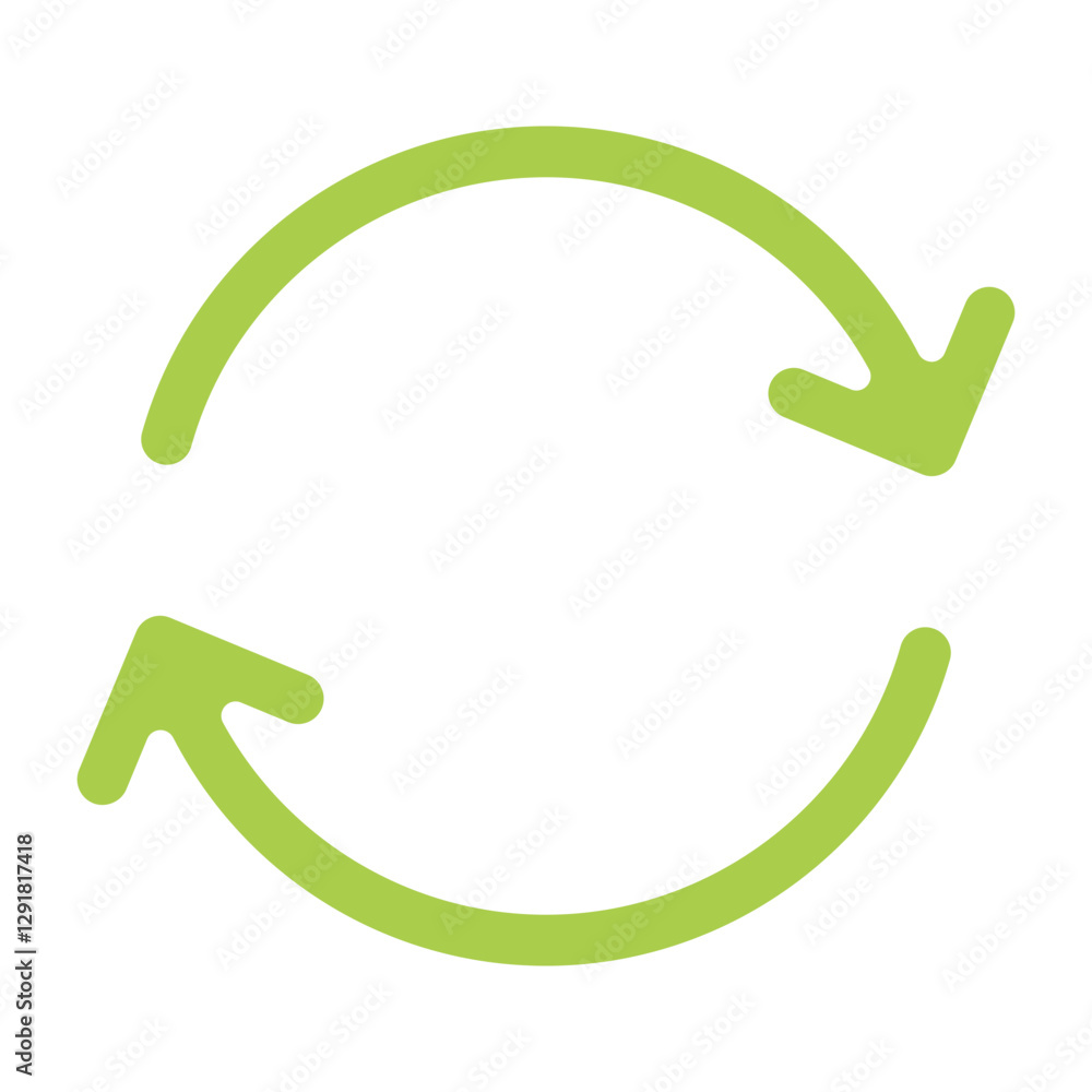 Recycling icon in flat color style Recycling icon in flat color style