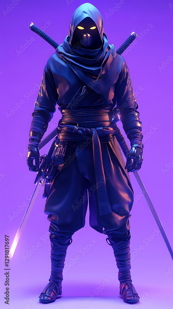 3D anime male character with ninja outfit set 3D anime male character with ninja outfit set