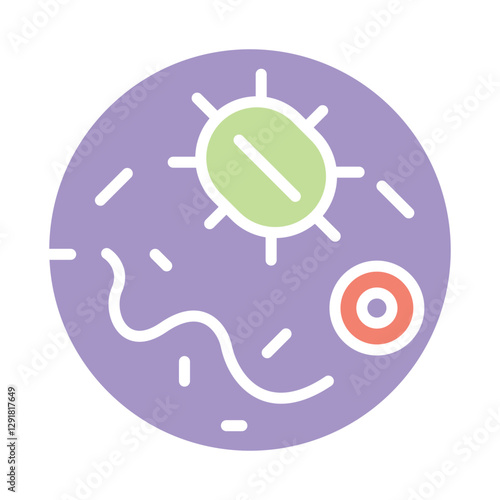 Bacteria icon in flat color style