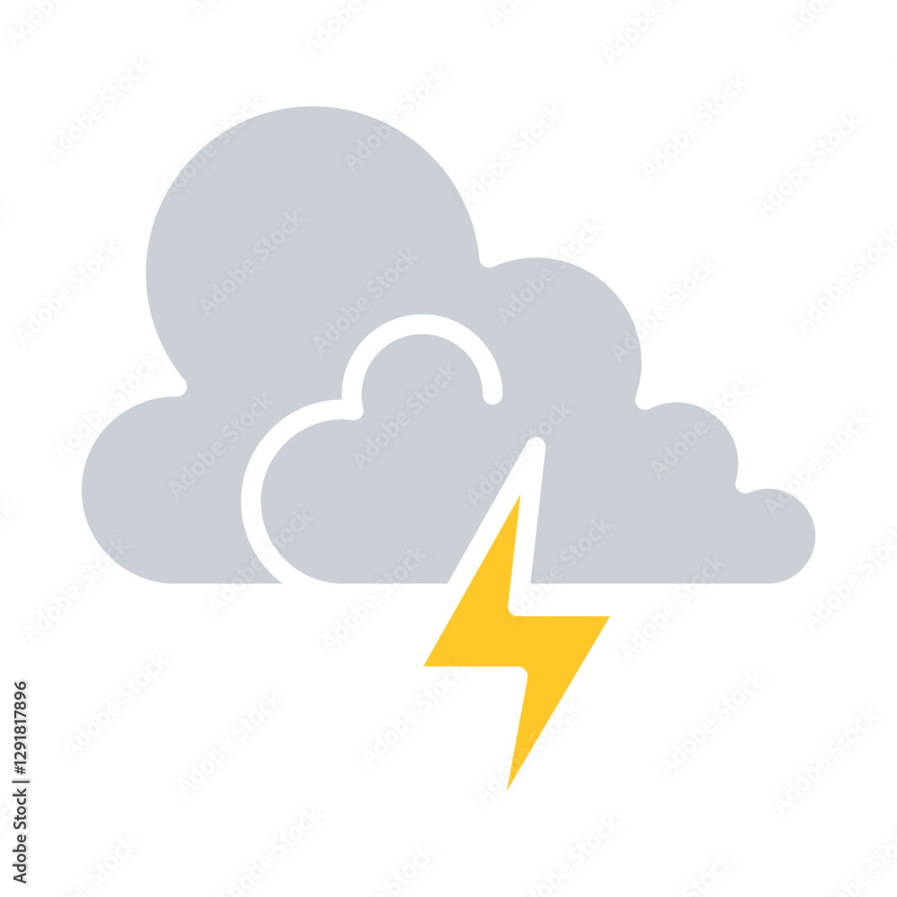 Lightning icon in flat color style Lightning icon in flat color style