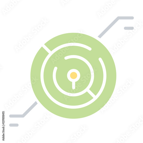 Security system icon in flat color style