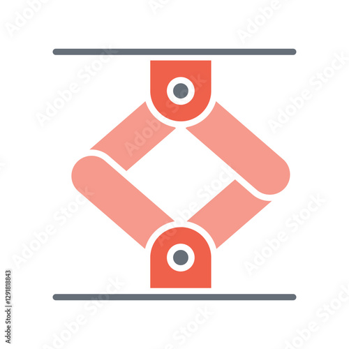 Lifting machine icon in flat color style