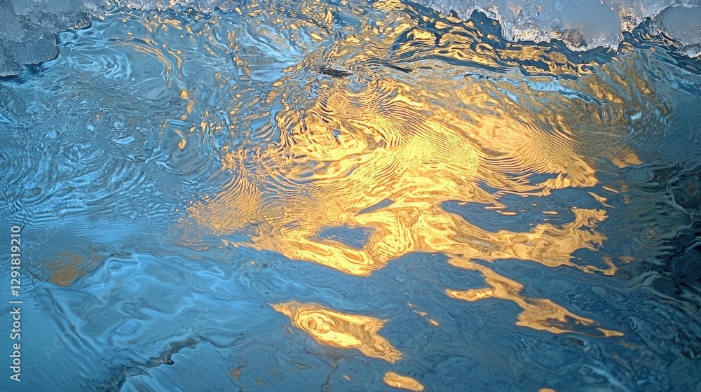 Ice Caves Reflecting Sunset Light Ice Caves Reflecting Sunset Light