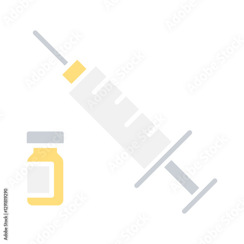 Injection icon in flat color style