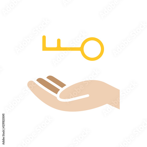 Psychology icon in flat color style