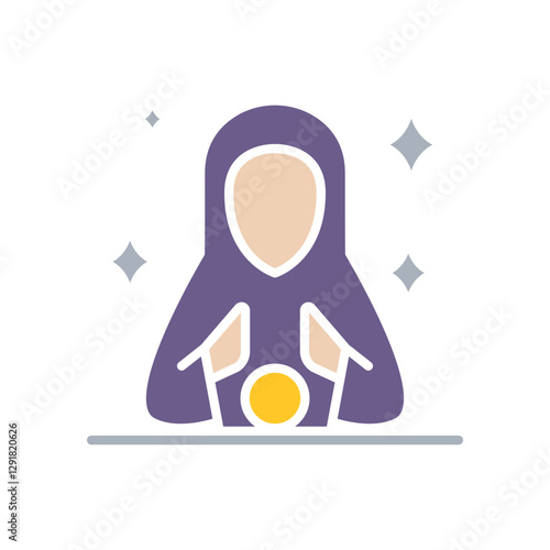 Magician icon in flat color style