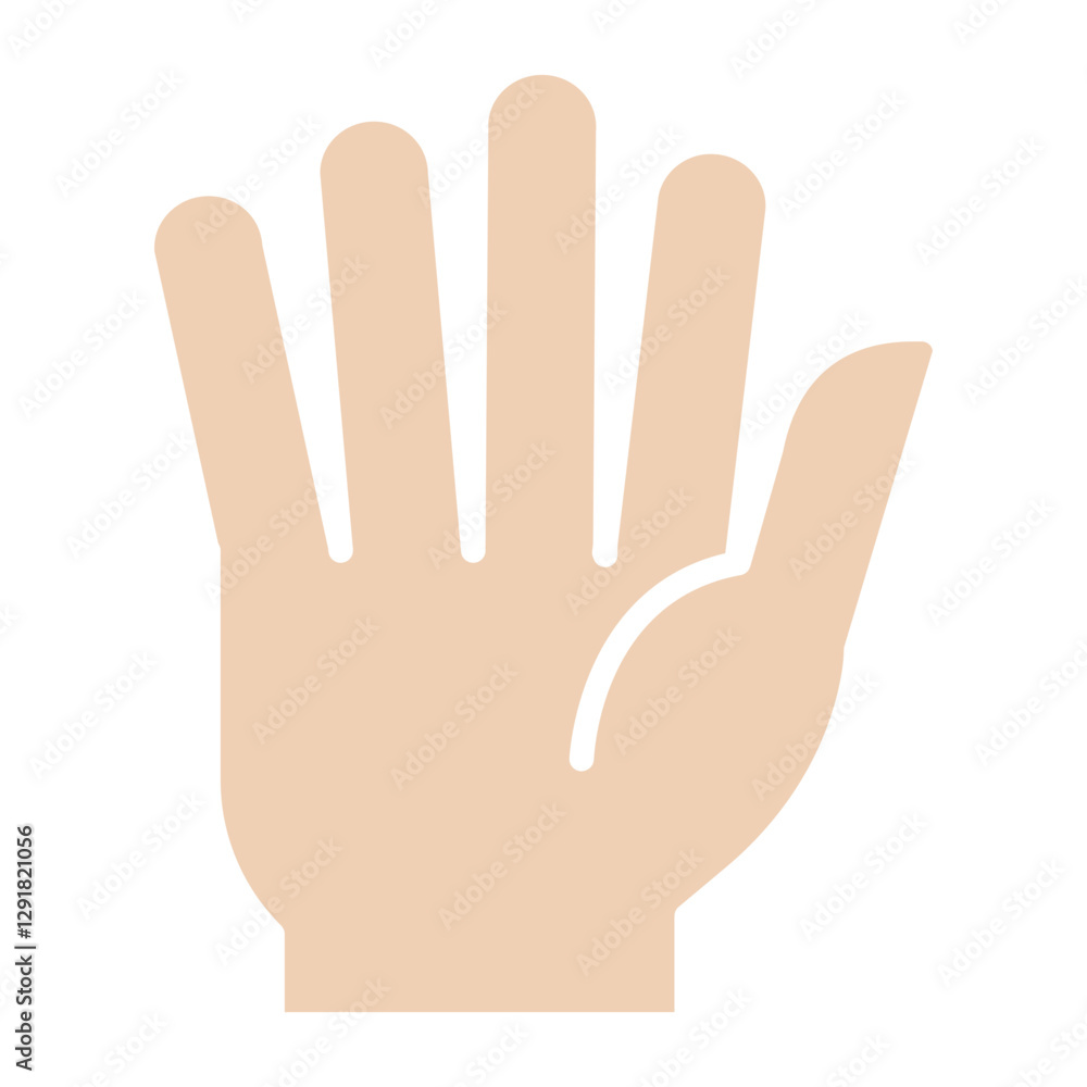 Hand up icon in flat color style Hand up icon in flat color style