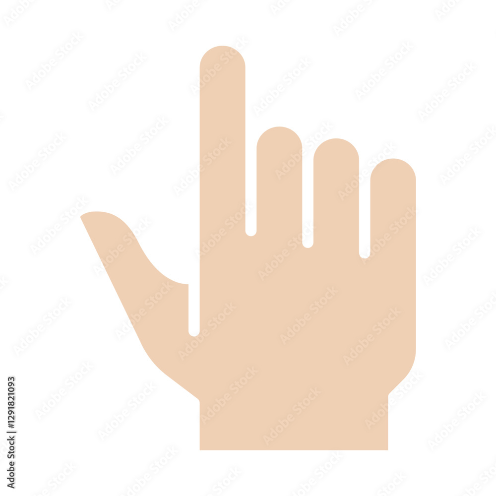 Pointing icon in flat color style Pointing icon in flat color style