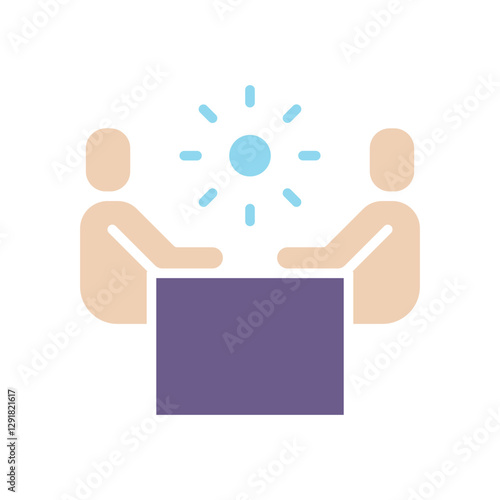 Palmistry icon in flat color style