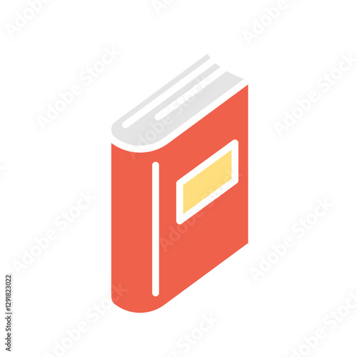 Book icon in flat color style