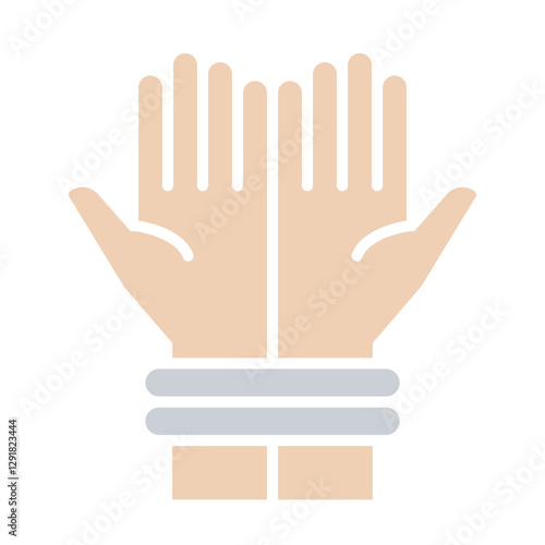 Tie up icon in flat color style