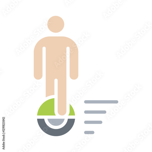 Segway icon in flat color style