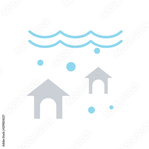 Flood icon in flat color style