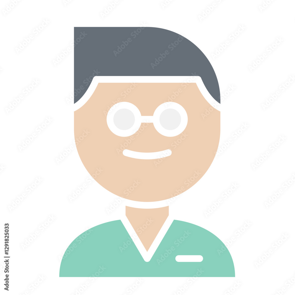 Psychologist icon in flat color style Psychologist icon in flat color style