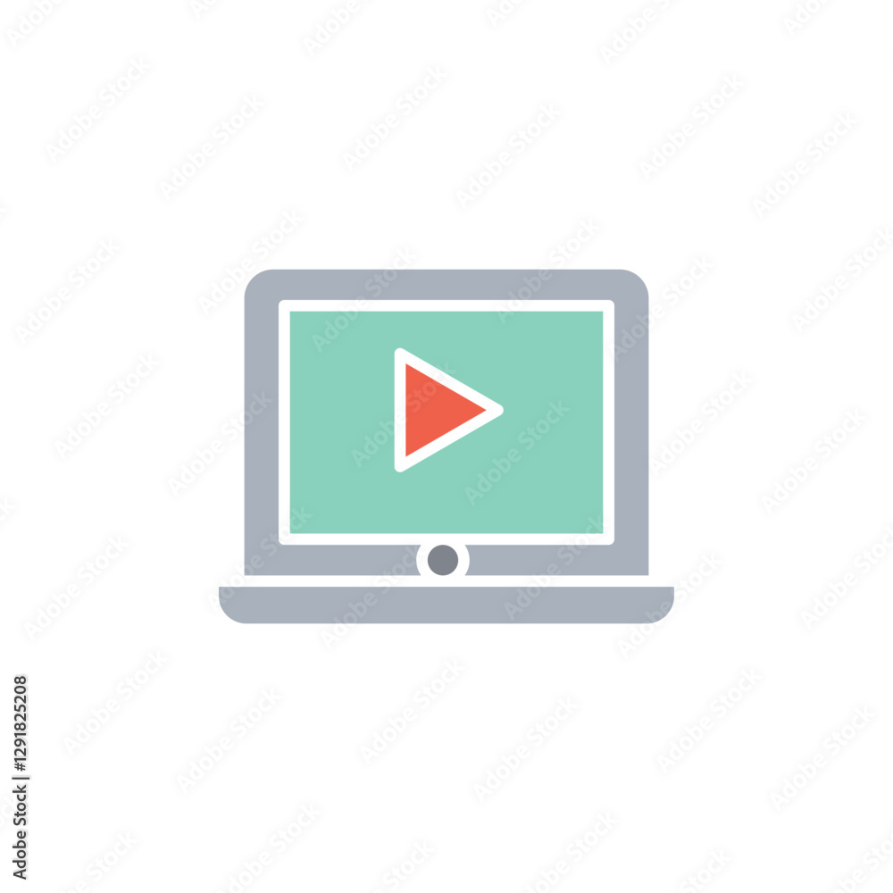 Video icon in flat color style Video icon in flat color style