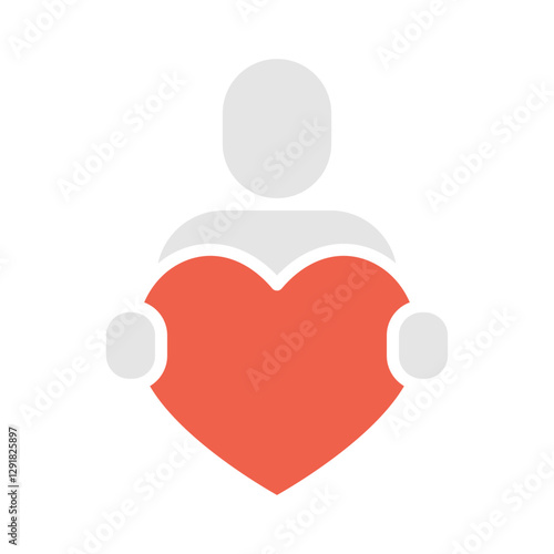 Kindness icon in flat color style