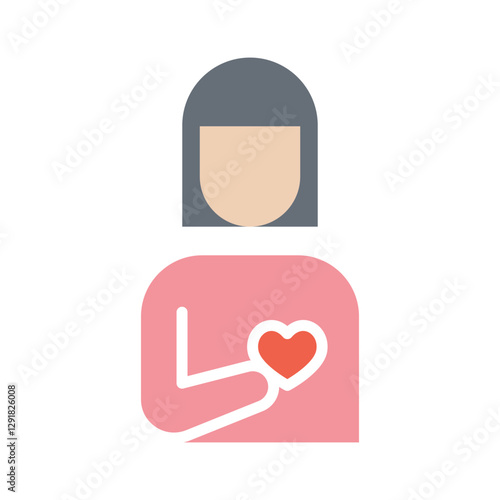 Volunteer icon in flat color style
