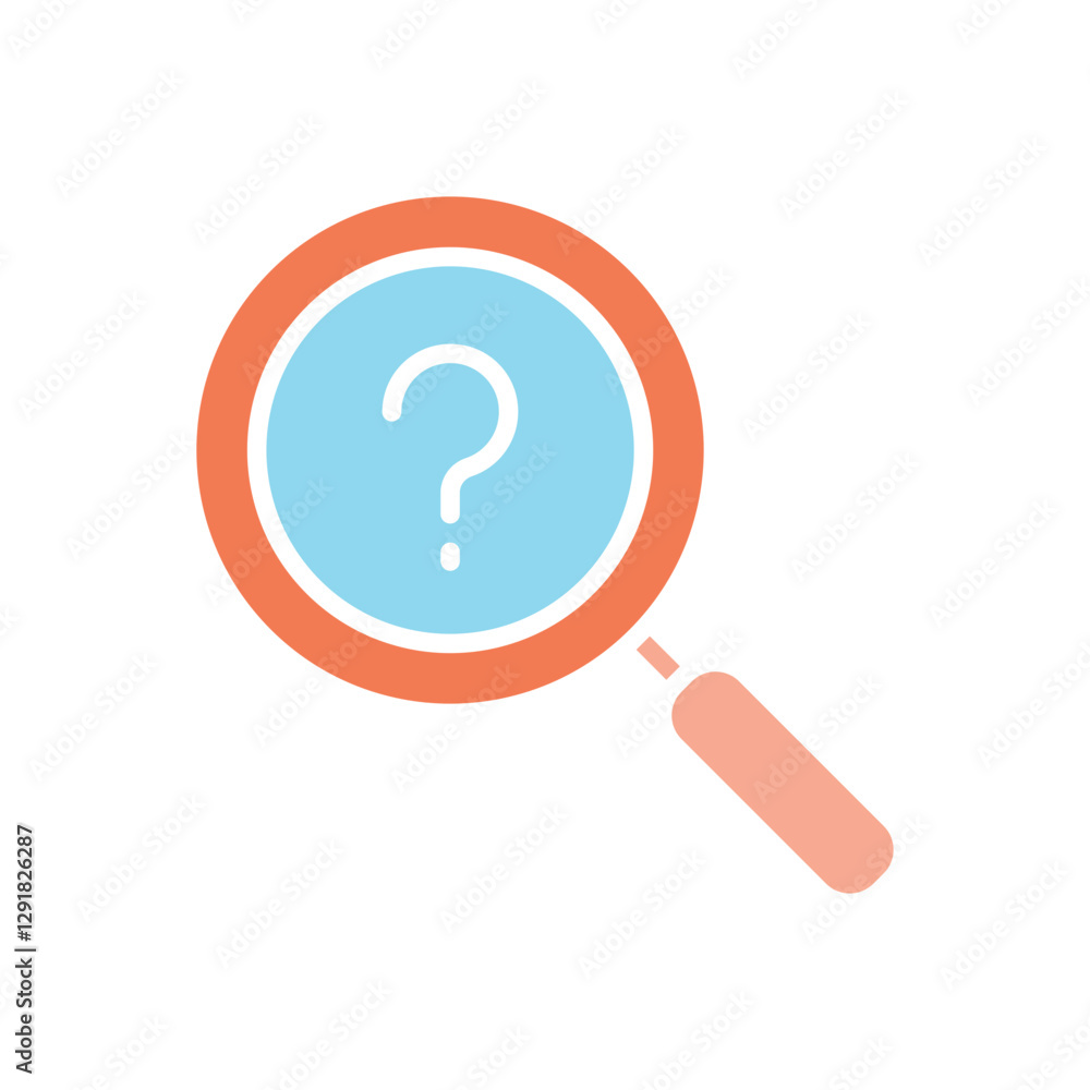 Finding icon in flat color style Finding icon in flat color style