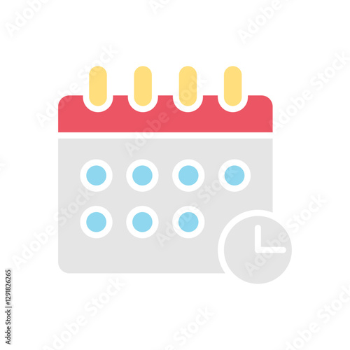 Schedule icon in flat color style