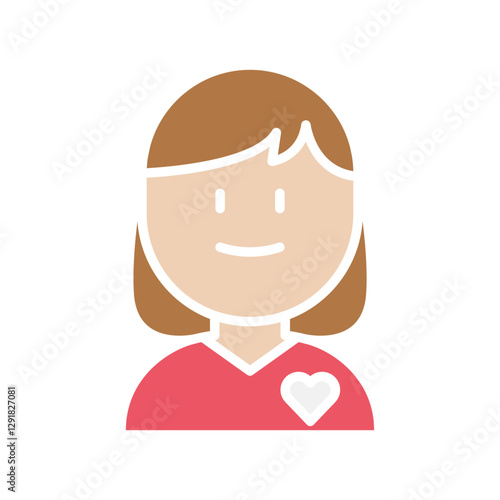 Volunteer icon in flat color style