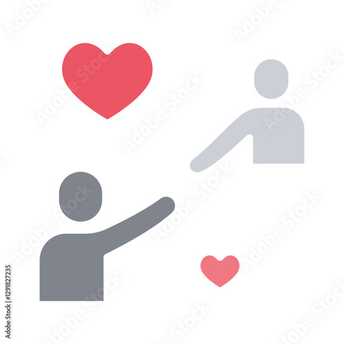 Sympathy icon in flat color style