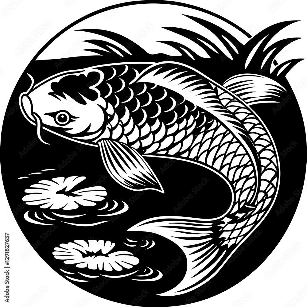 Obraz premium black and white fish