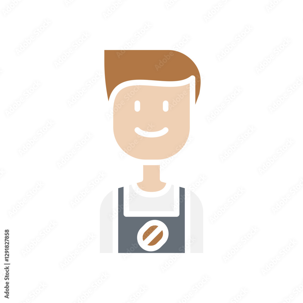 Barista icon in flat color style Barista icon in flat color style